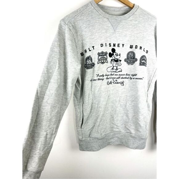 Walt Disney World Emboridered Four Park Crewneck Pullover Sweater - Gray S - Picture 3 of 8